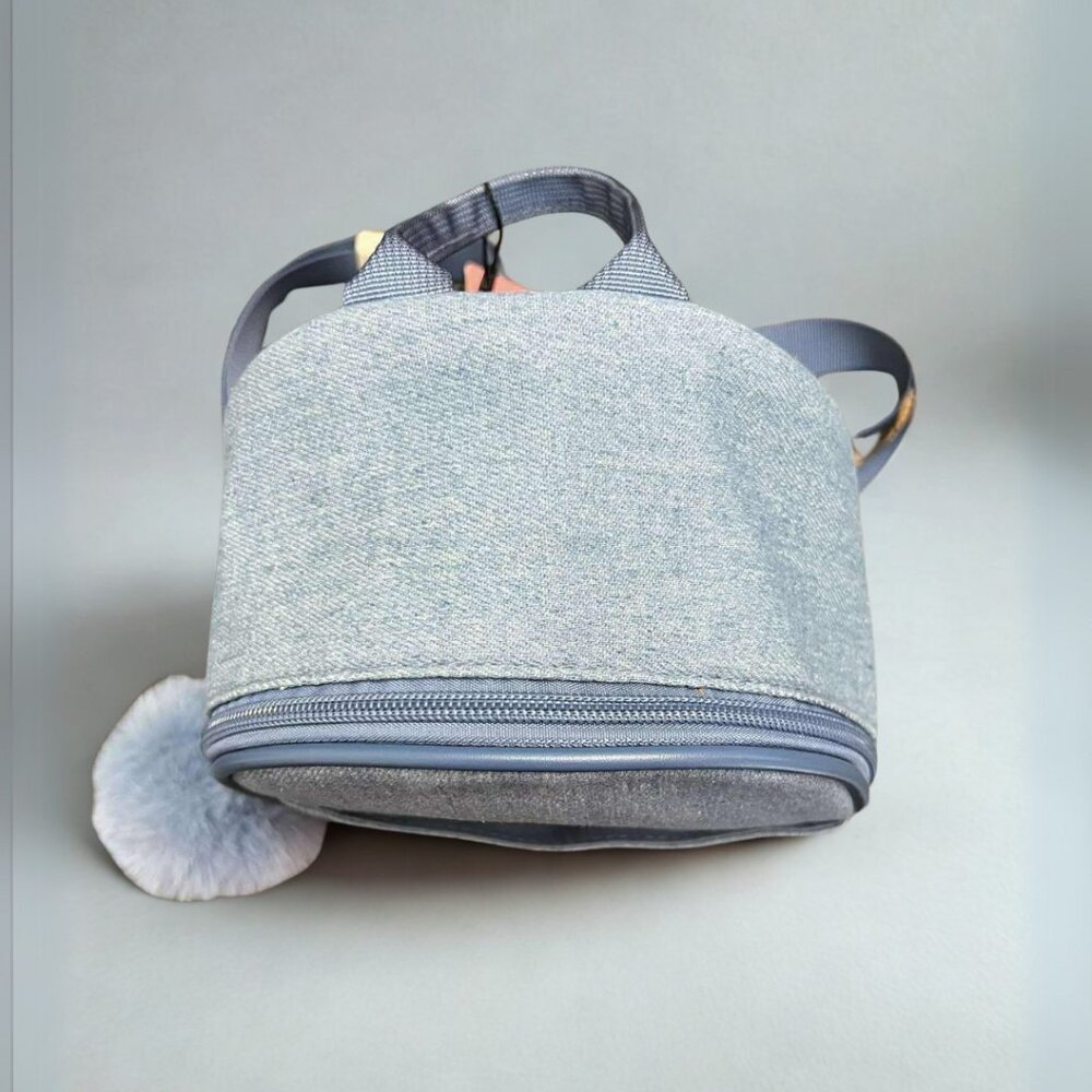 Denim Blue Rhinestone Studded Mini Backpack - Picture 2 of 4